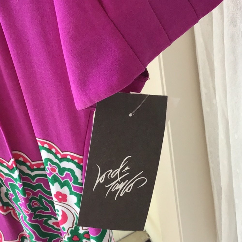 ECI Pink & Lilac Paisley Dress NWT Lord & Taylor 8 - Picture 6 of 14